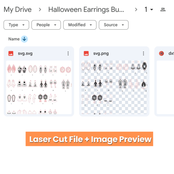 60 Halloween Earrings Laser Cut Bundle | Spooky Jewelry SVG, DXF, PNG & PDF Files
