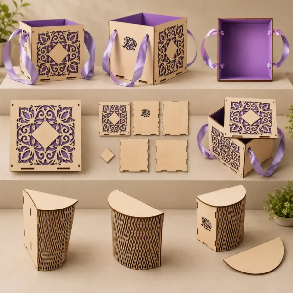 300+ Laser Cut Box Bundle | Jewelry, Wine, Gift & Wooden Box SVG, DXF, AI & CDR Files