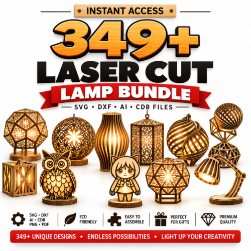 l11 349+ Laser Cut Lamp & Lantern Bundle | Wooden Pendant Light SVG, DXF, CDR & AI Files
