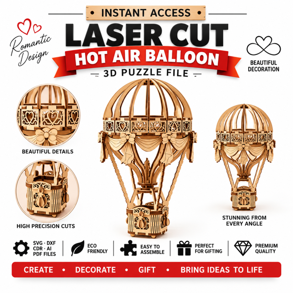 Laser Cut Decorative Lantern | SVG, DXF, AI, CDR & LBRN Files