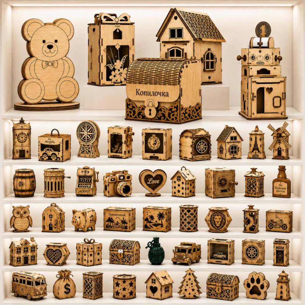 52+ Laser Cut Money Box Bundle | Piggy Bank & Coin Safe SVG, DXF, AI & CDR Files