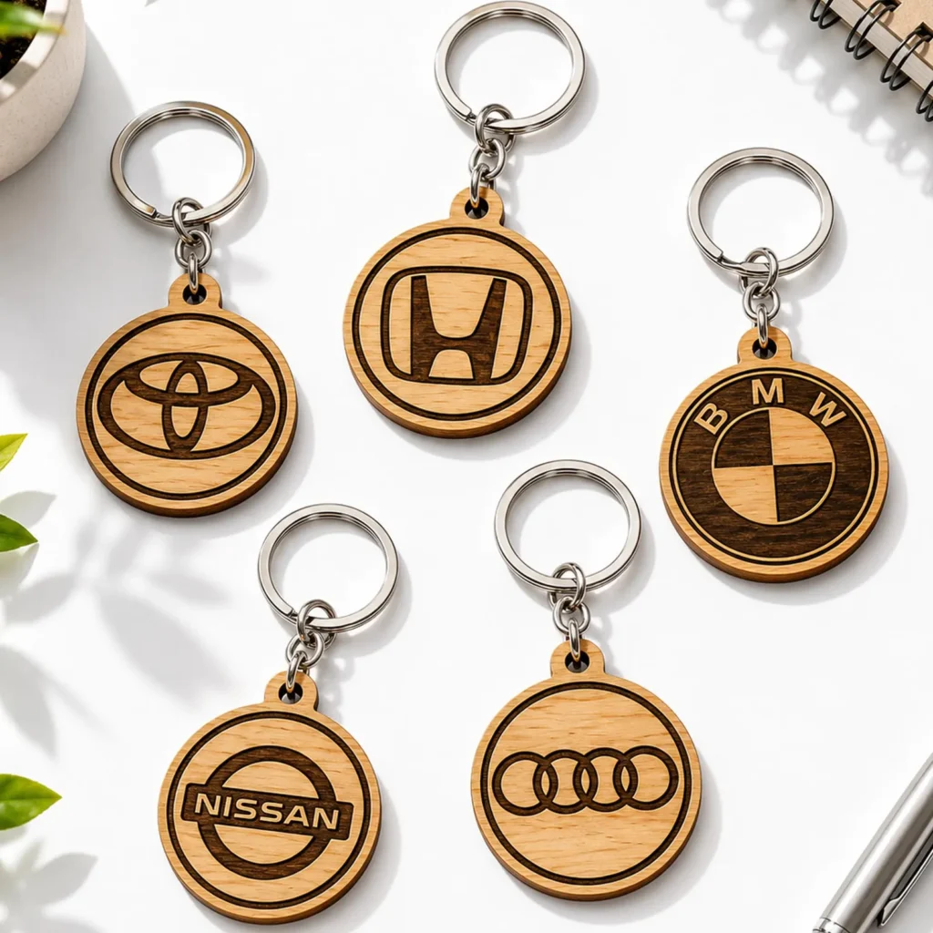 30 Car Logo Keychain Laser Cut Bundle | SVG, DXF, EPS, PNG & PDF Files
